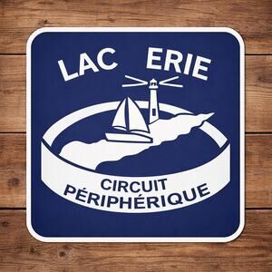 Canada Lake Erie Circle Tour Road Sign Canadian Travel Great Lakes Lac Circuit